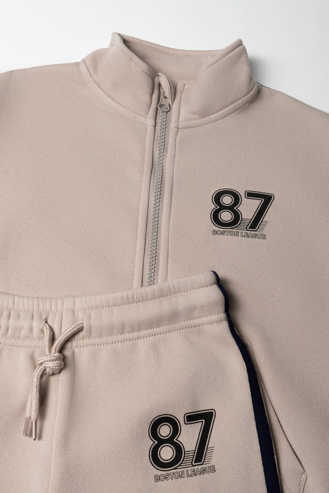 Zip Through Tracksuit Natural | Tracksuits | Ackermans