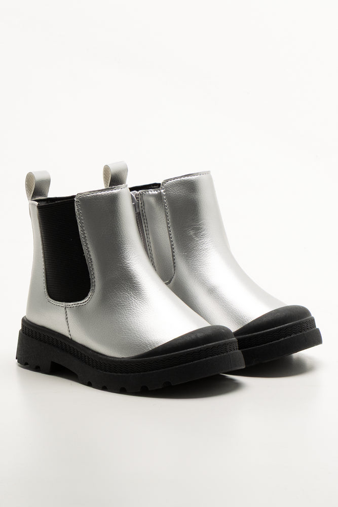 Metallic Chelsea Boots Silver