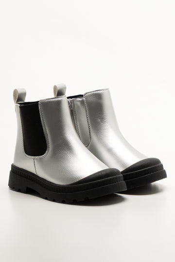 Metallic Chelsea Boots Silver