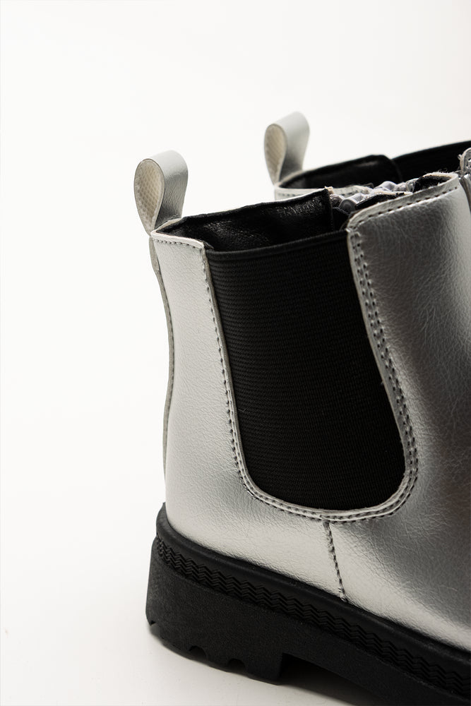 Metallic Chelsea Boots Silver (3)