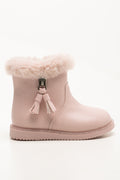 Tassel Fur Boots Pink