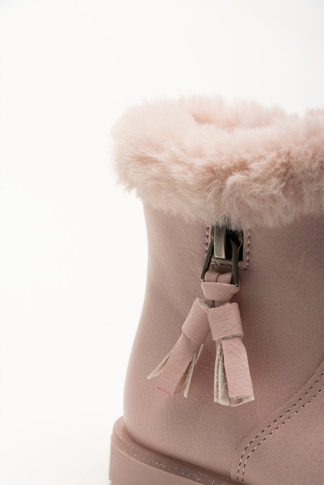 Tassel Fur Boots Pink (3)