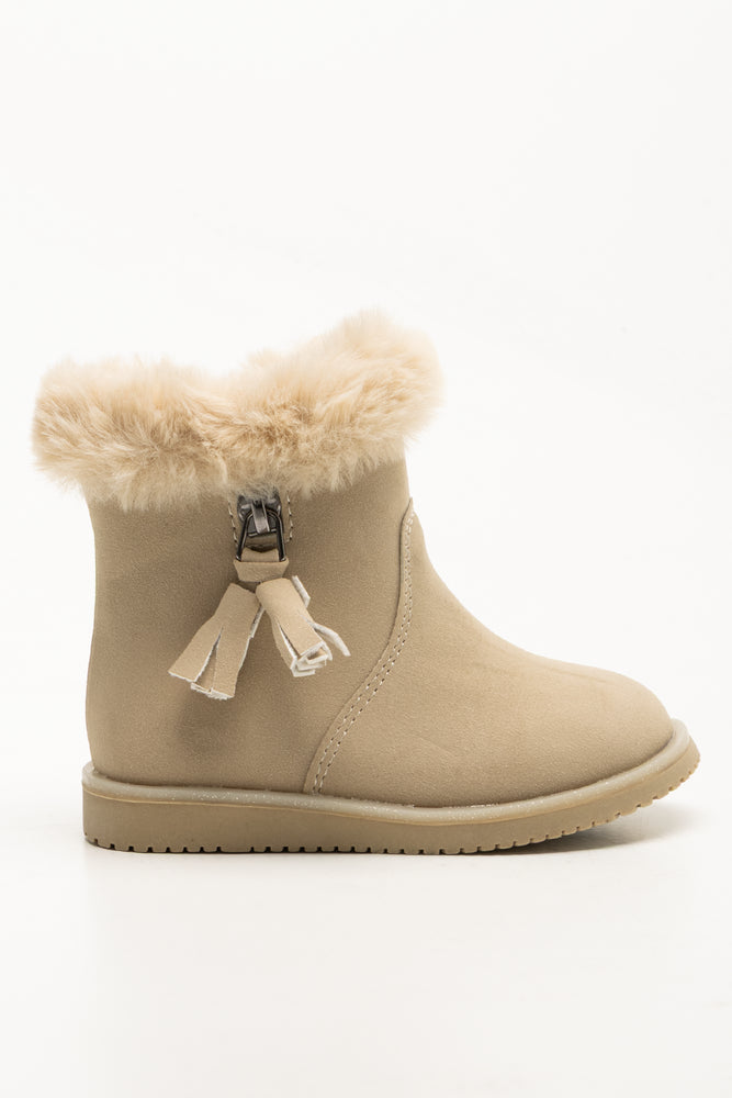 Tassel Fur Boots Natural (1)