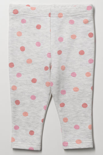 Spot Leggings Grey And Pink