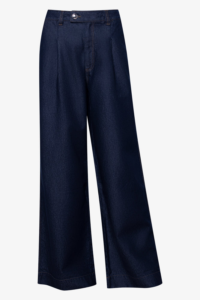 Wide Leg Denim Jeans Blue