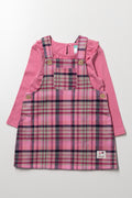 Curdoroy Pinafore Set Pink