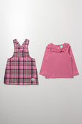 Curdoroy Pinafore Set Pink (3)