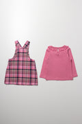 Curdoroy Pinafore Set Pink (4)