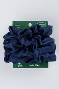 4 Pack Navy Silky Scrunchies