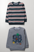 2 Pack Crew Neck Tracktops Blue And Grey