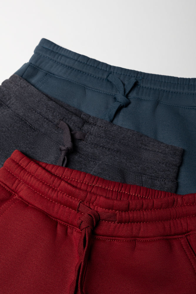 3 Pack Trackpants Indingo, Charcoal & Burgundy (1)