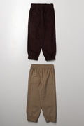 2 Pack Corduroy Pants Natural And Brown (2)