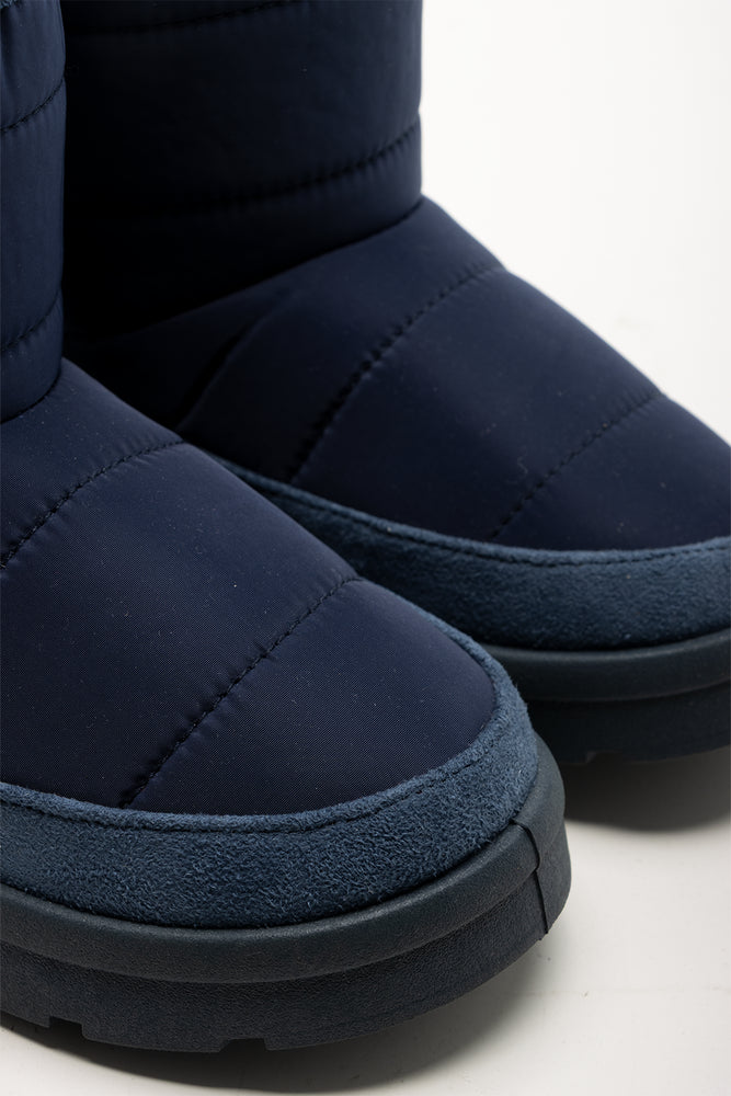 Quilted Comfy Boots Navy (2)