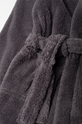 Shaggy Fleece Gown Dark Grey (1)