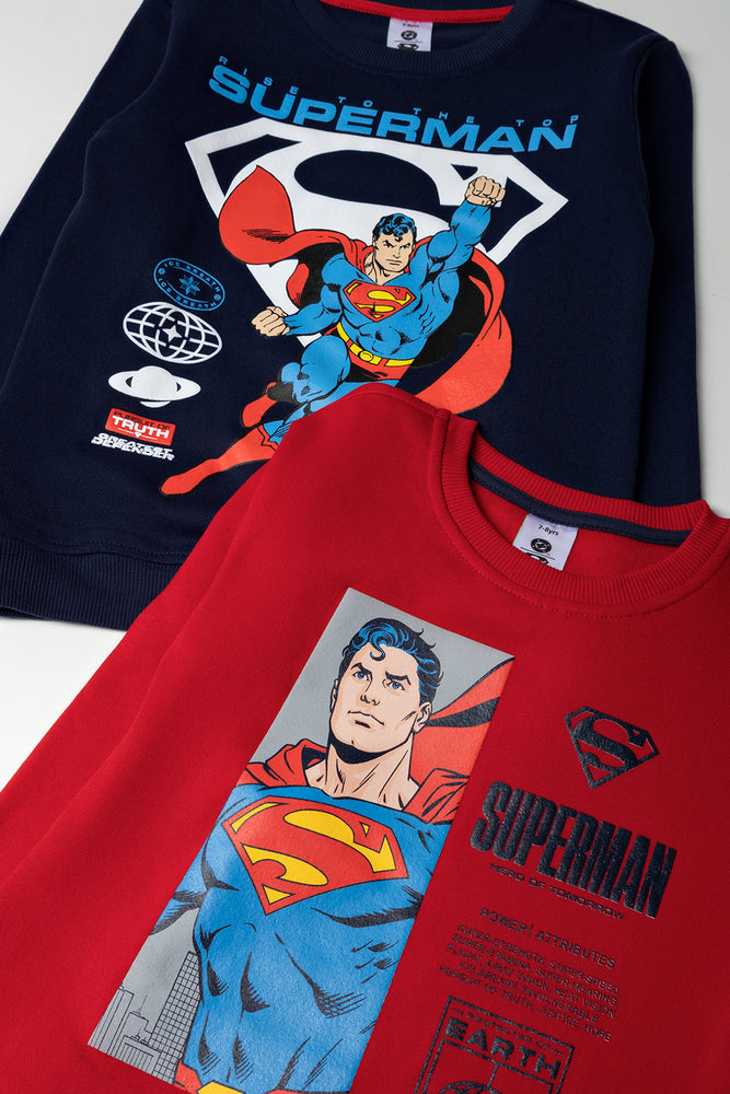 Superman 2 Pack Tracktops Red And Navy