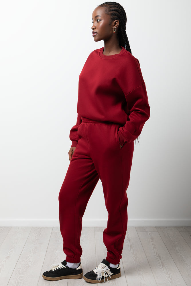 Crew Neck Tracktop Burgundy