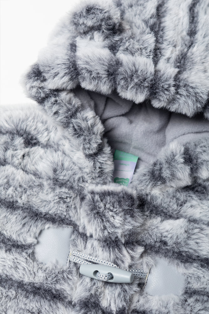 Padded Fur Babygrow Dark Grey