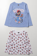2 Pack Bicycle Girl Long Sleeve T-Shirts Light Blue And White