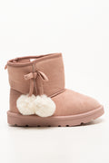 Pom Pom Comfy Boots Pink (1)