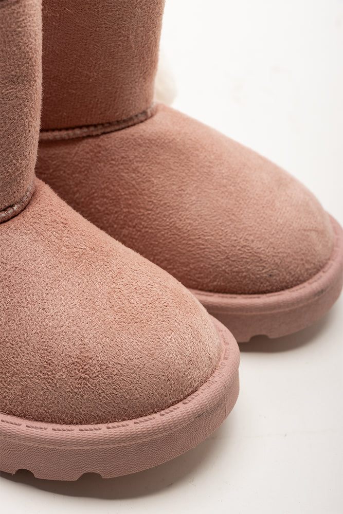 Pom Pom Comfy Boots Pink (2)