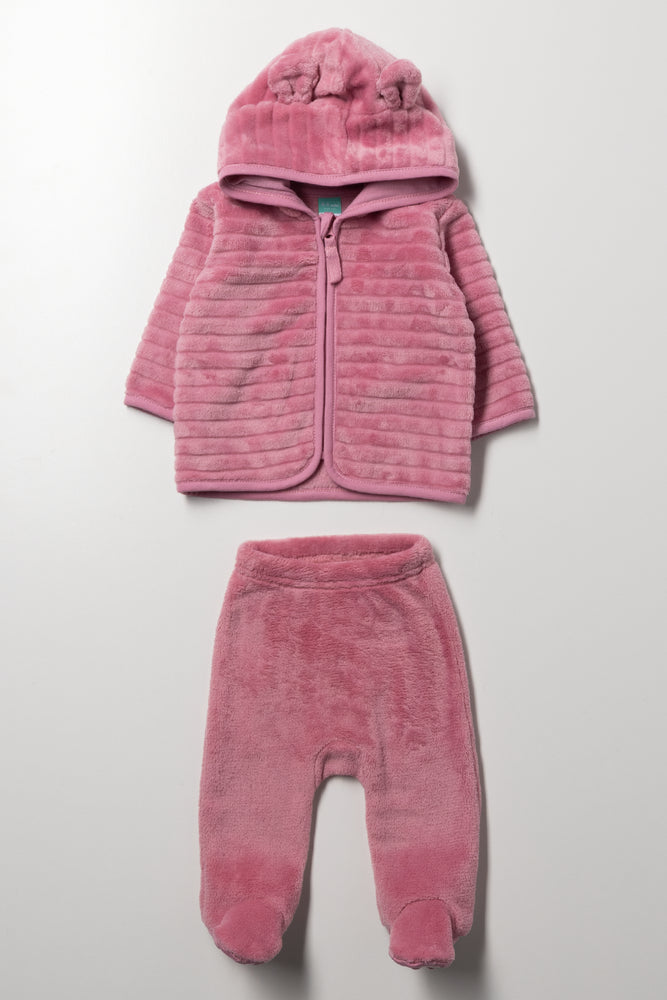 2 Piece Fleece Set Pink