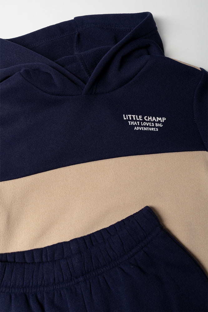 Colour block Tracksuit Navy &  Natural