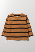 Long Sleeve Striped T-Shirt Brown