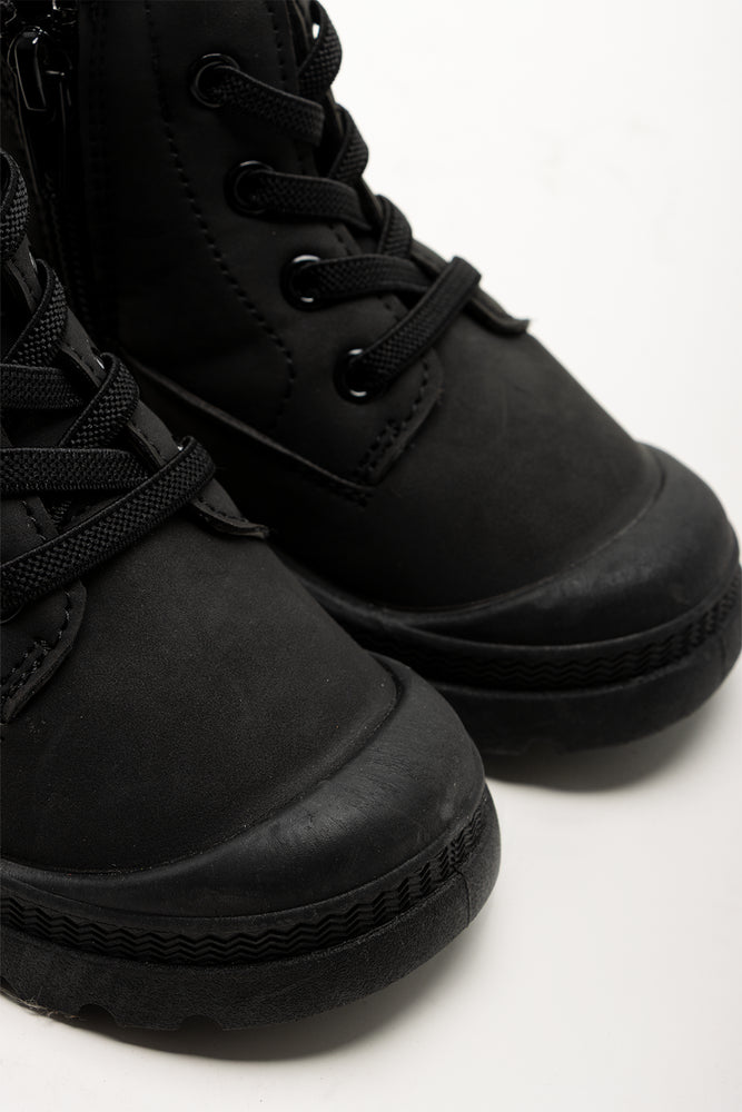 Combat Lace Up Boot Black (2)