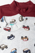 Boys 2 Pack Car Print Tops (1)
