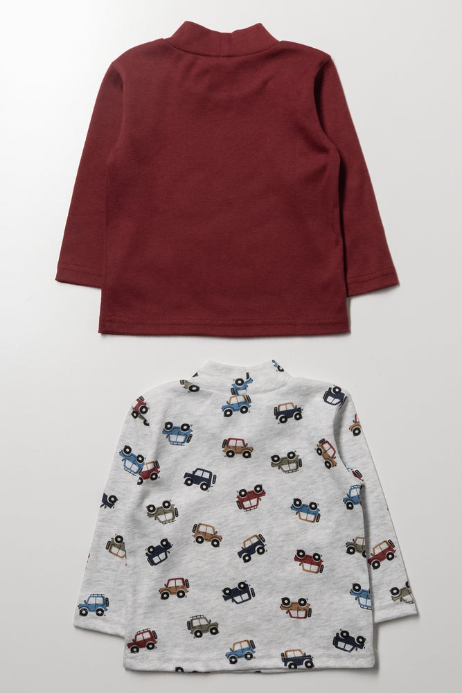 Boys 2 Pack Car Print Tops (2)