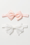 Pack Headbands Pink & White