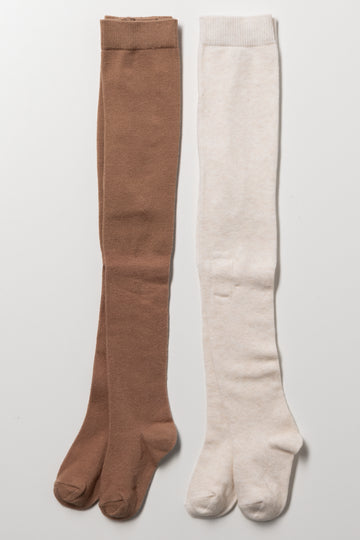 2 Pack Tights Natural