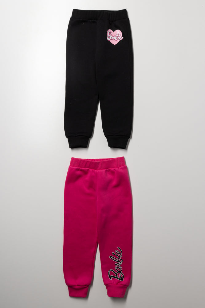 2 Pack Barbie Trackpants Pink And Black