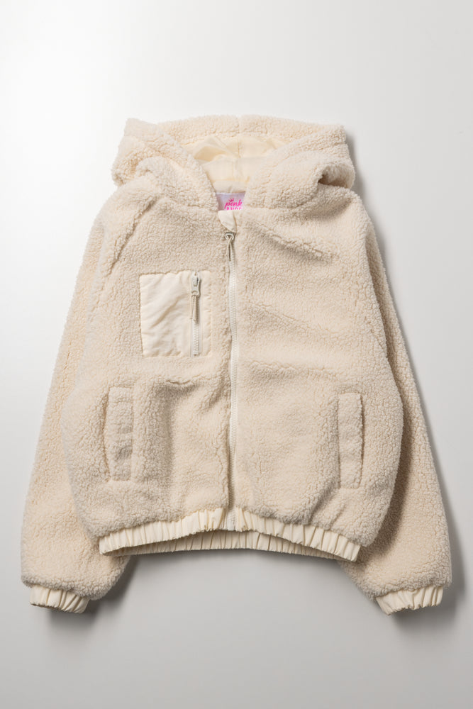 Zip Through Tracktop Cream