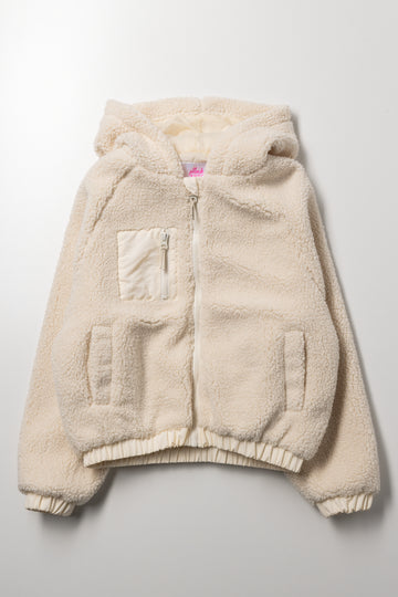 Zip Through Tracktop Cream