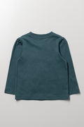 Heart Pocket Long Sleeve T-Shirt Teal (2)