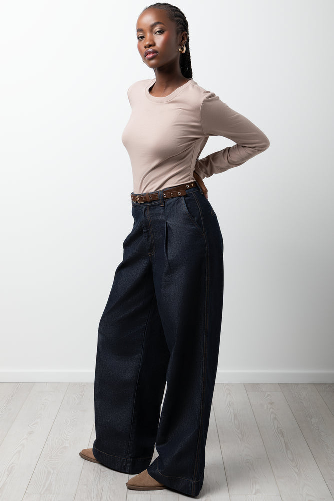 Long Sleeve Crew Neck T-Shirt Natural (1)