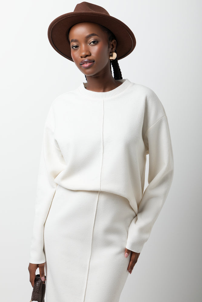 Long Sleeve Crew Neck Top White | Tops & T-Shirts | Ackermans