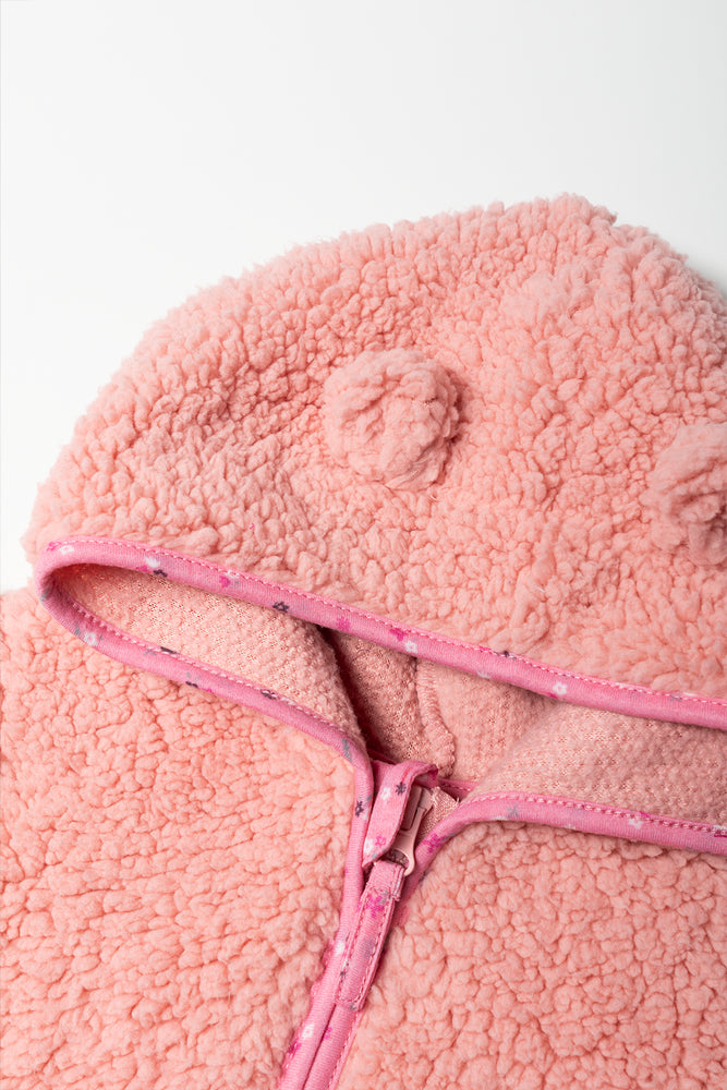 Zip Through Hooded Tracktop Pink (1)