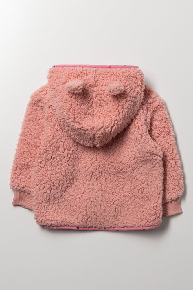 Zip Through Hooded Tracktop Pink (2)
