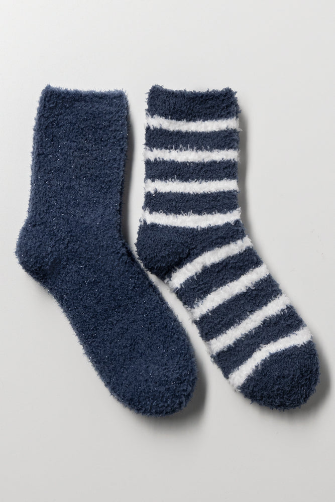 2 Pack Socks Striped & Navy