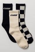 3 Pack Check Socks Navy