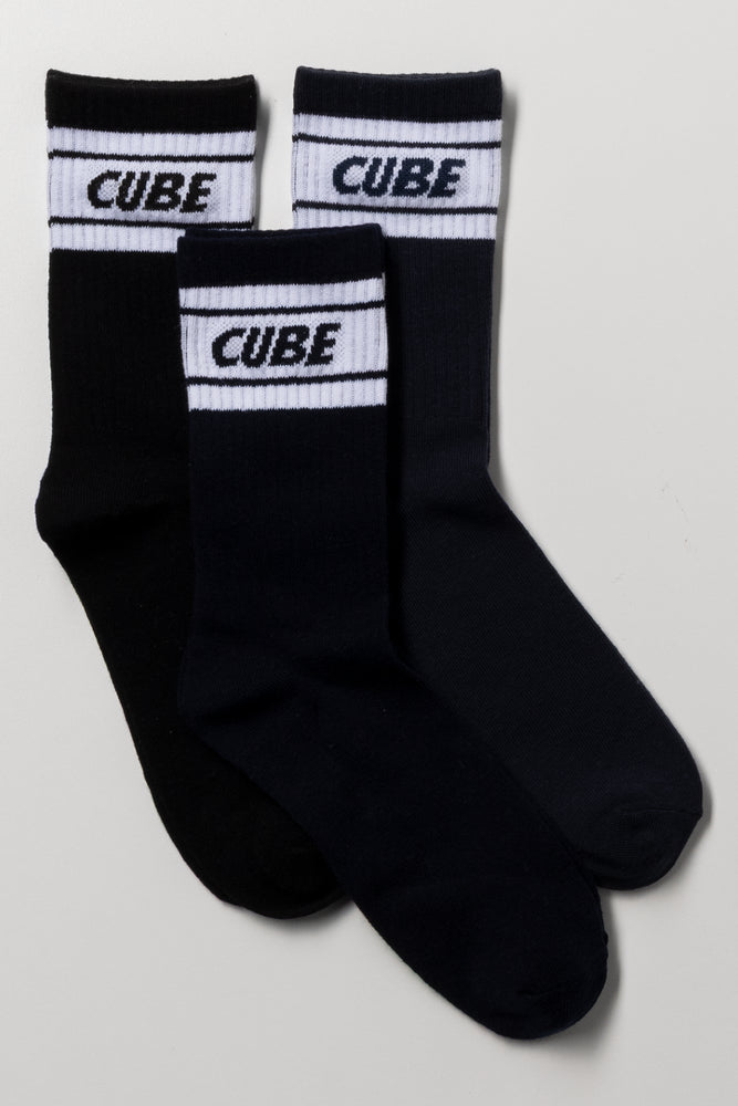 3 Pack Socks Black, Navy And Dark Grey