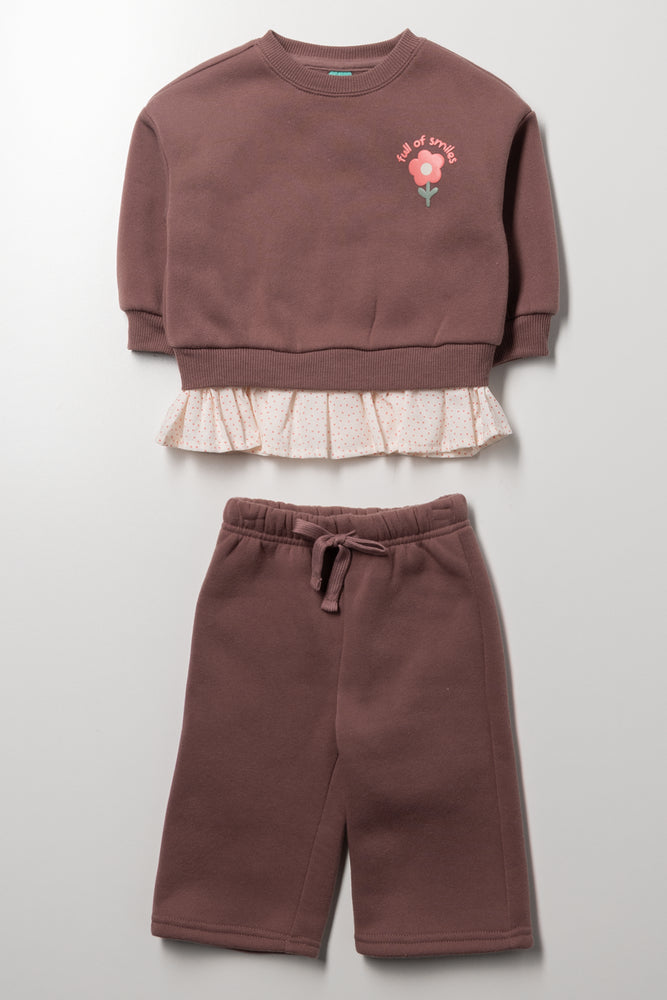 Peepout Wide Leg Tracksuit Natural