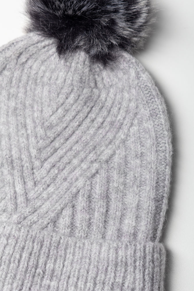 帽子 VAKT. BEANIE / GRAY shishikui Fur Pom Pom Chunky Beanie Grey | Hats & Headwear | Ackermans