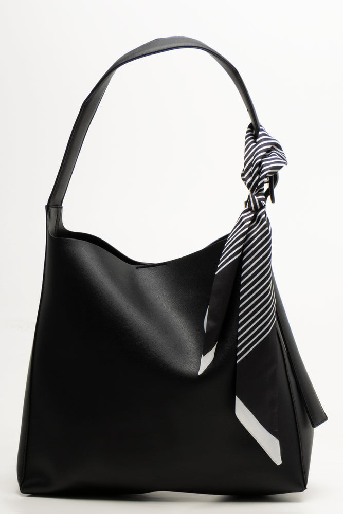 Belted Tote Bag Black