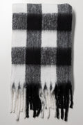Check Knit Scarf Black & White