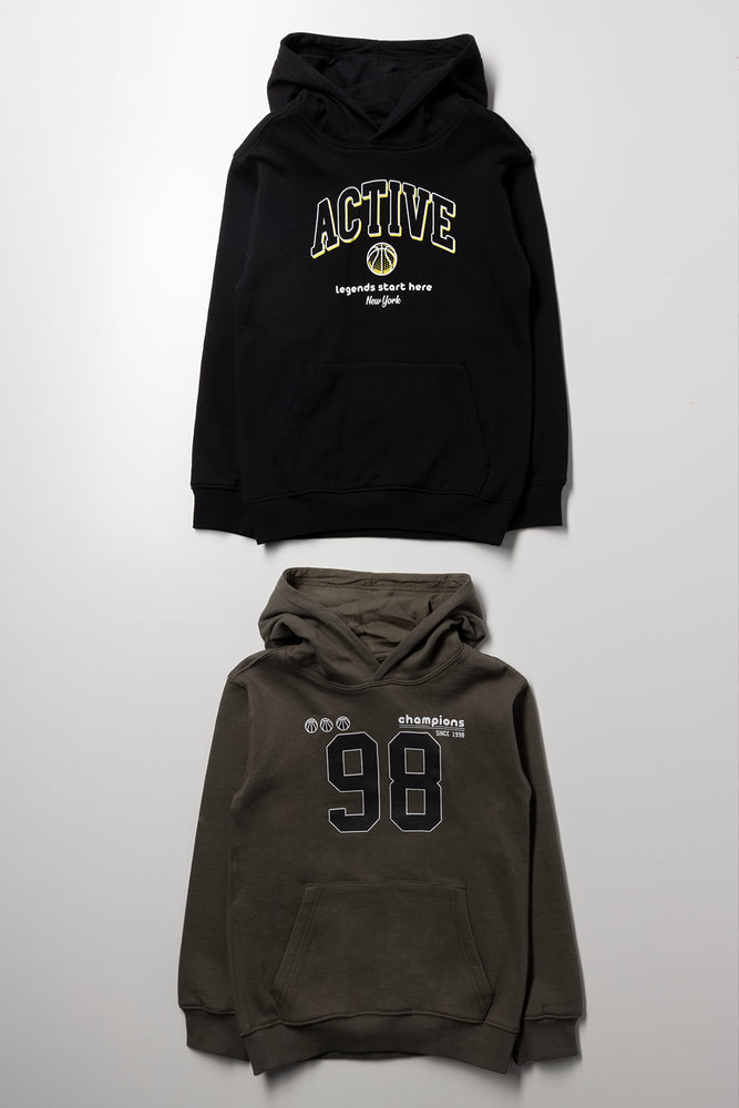 2 Pack Hoodies Black And Green