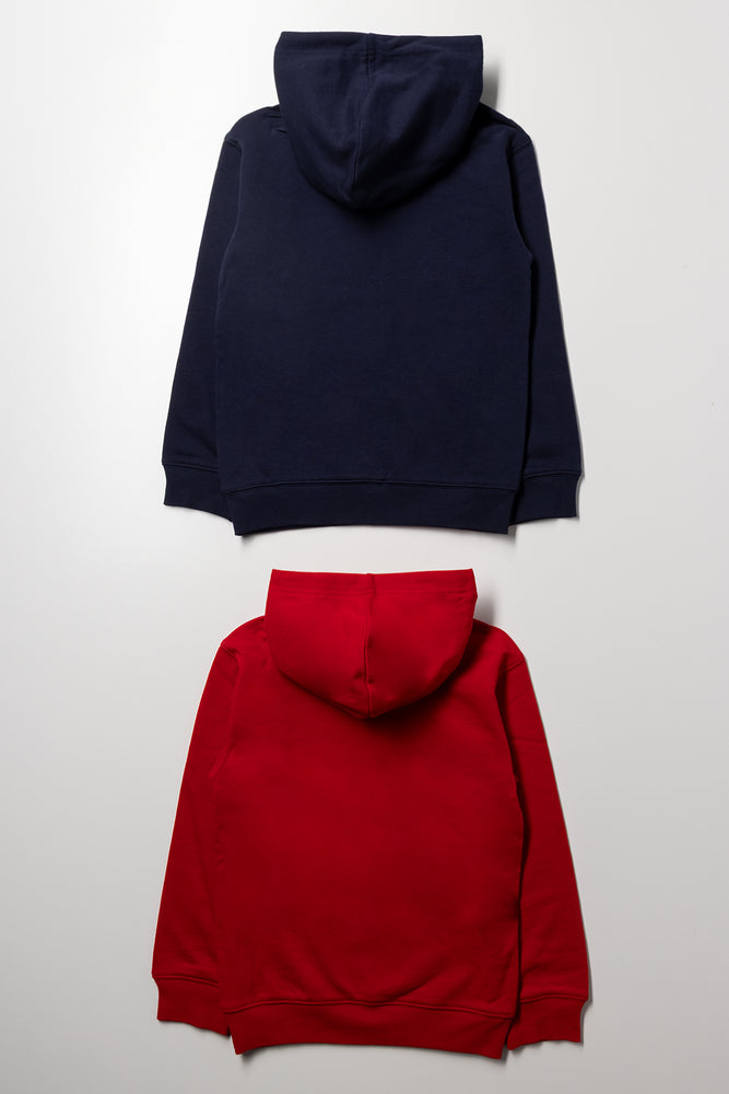 2 Pack Hoodies Navy And Red (2)