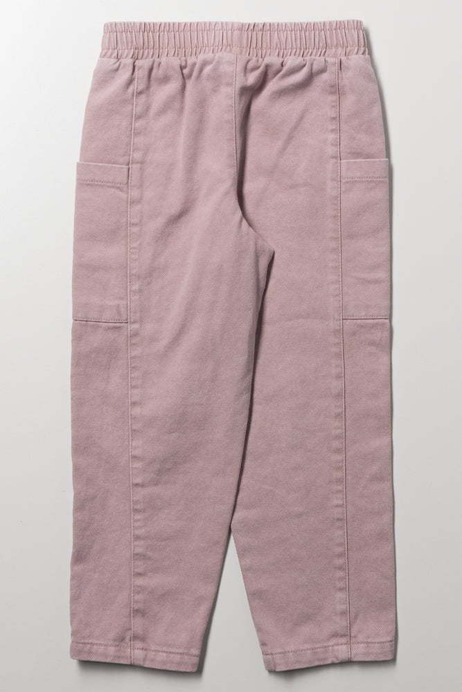 Panelled Cargo Pants Pink (2)